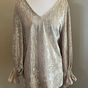 Vince Camuto Shimmering Cream Blouse